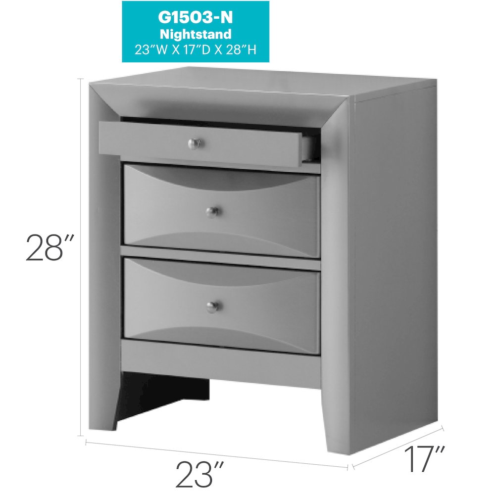 Glory Furniture Marilla Nightstand in Champagne Color. Picture 8