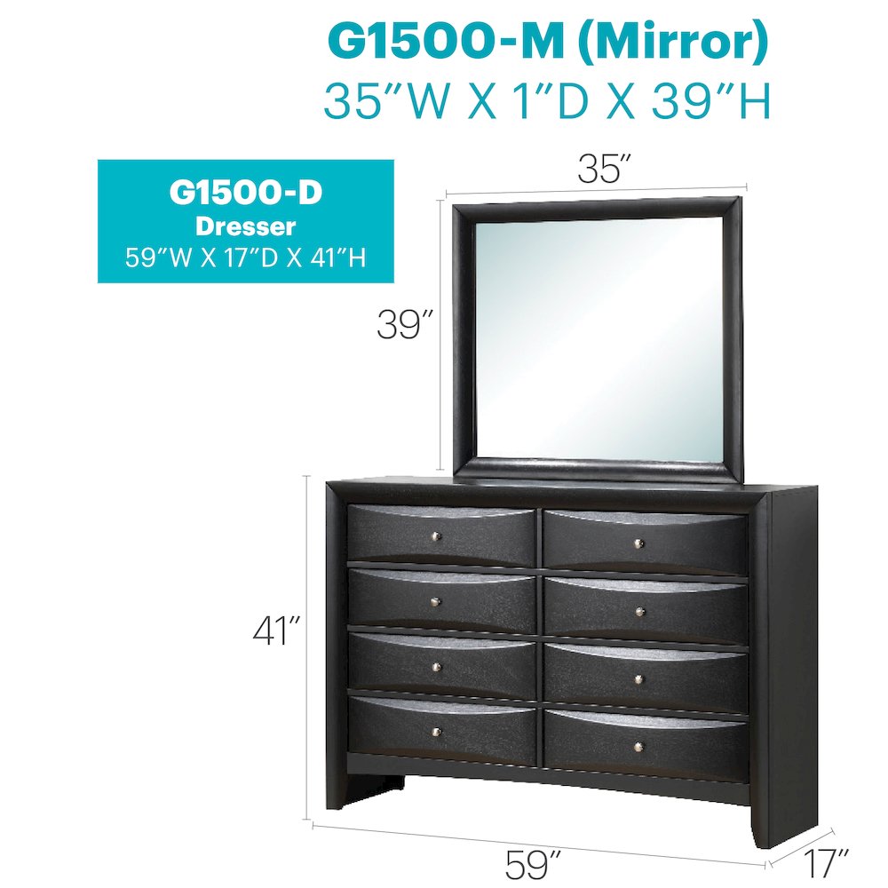 Glory Furniture Marilla Dresser in Black Color. Picture 8