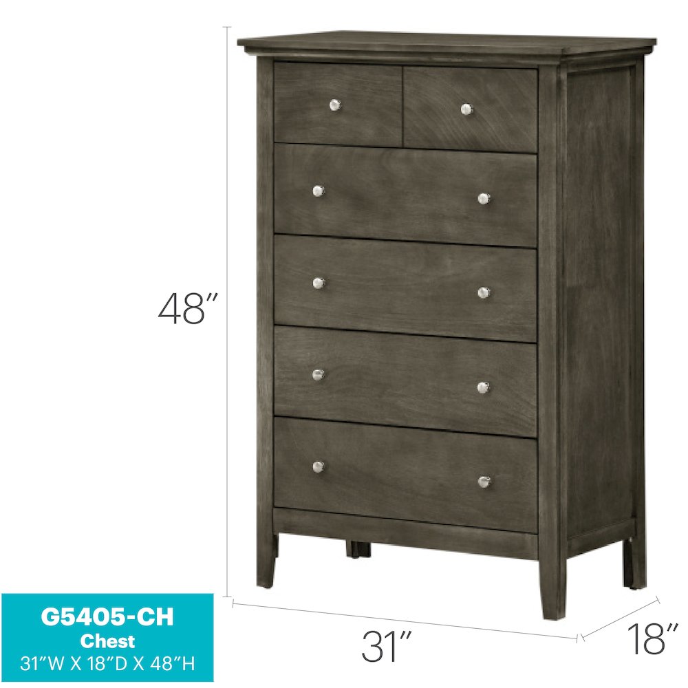 Glory Furniture Hammond Chest in Gray Color. Picture 8