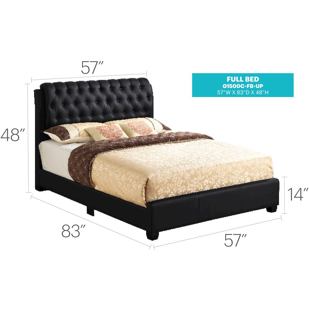 Glory Furniture Marilla Full Bed in Black Color. Picture 3