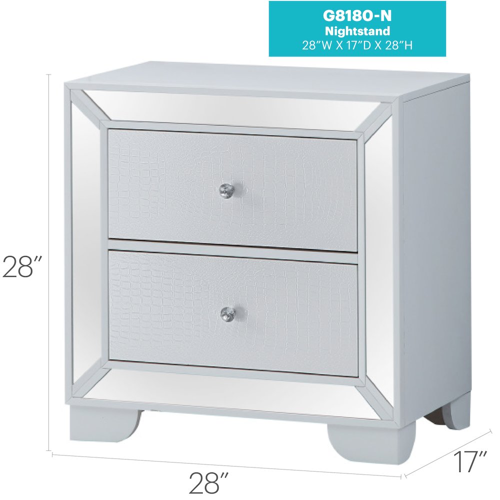 Glory Furniture Hollywood_Hills Nightstand in White Color. Picture 7