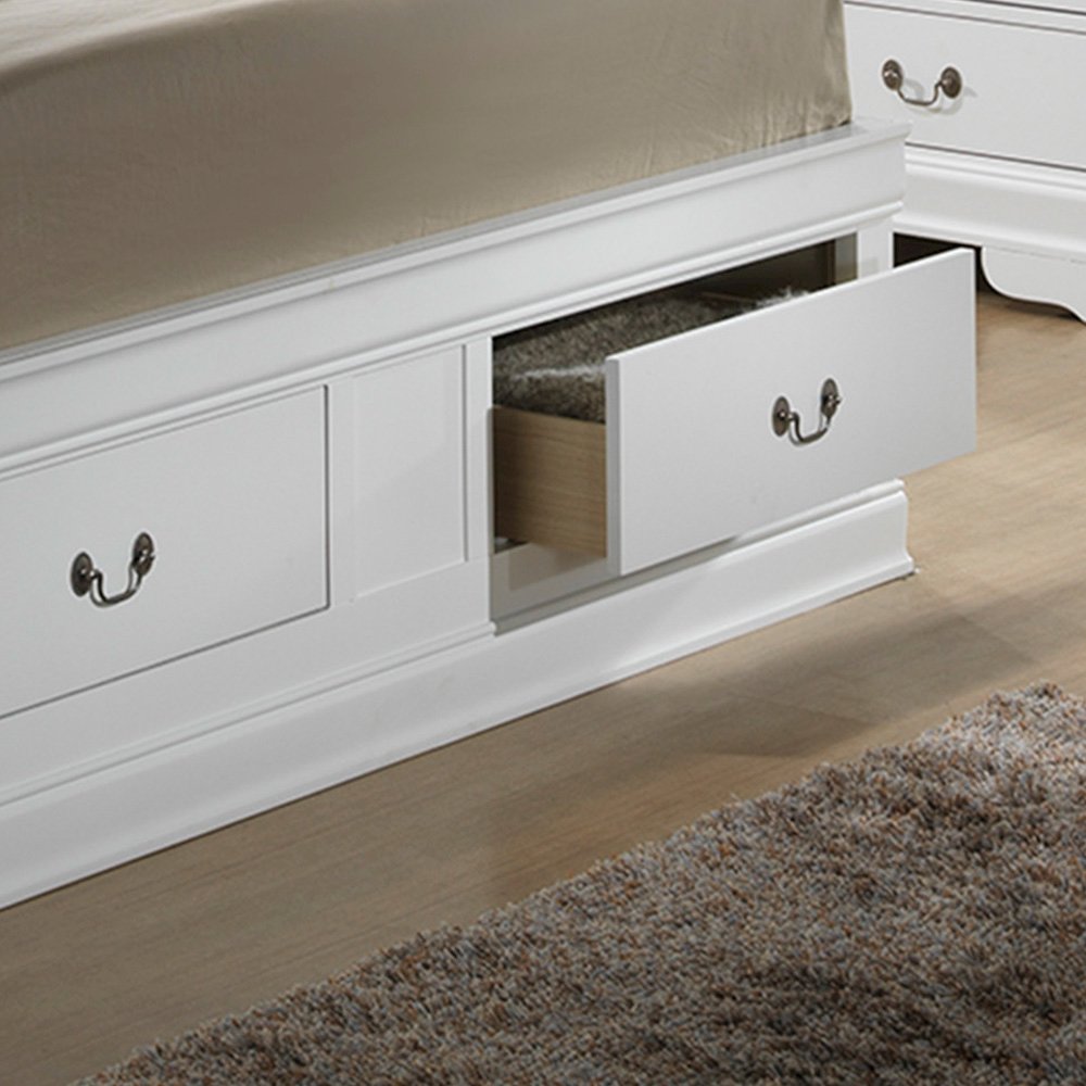 Glory Furniture Louis Phillipe Full Storage Bed in White Color. Picture 5