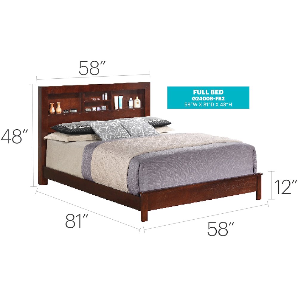 Glory Furniture Burlington Full Bed in Cherry Color. Picture 3