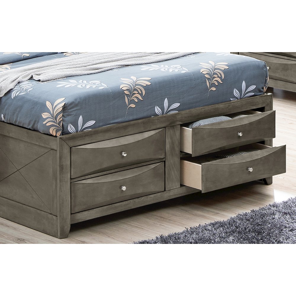 Glory Furniture Marilla King Storage Bed in Gray Color. Picture 10