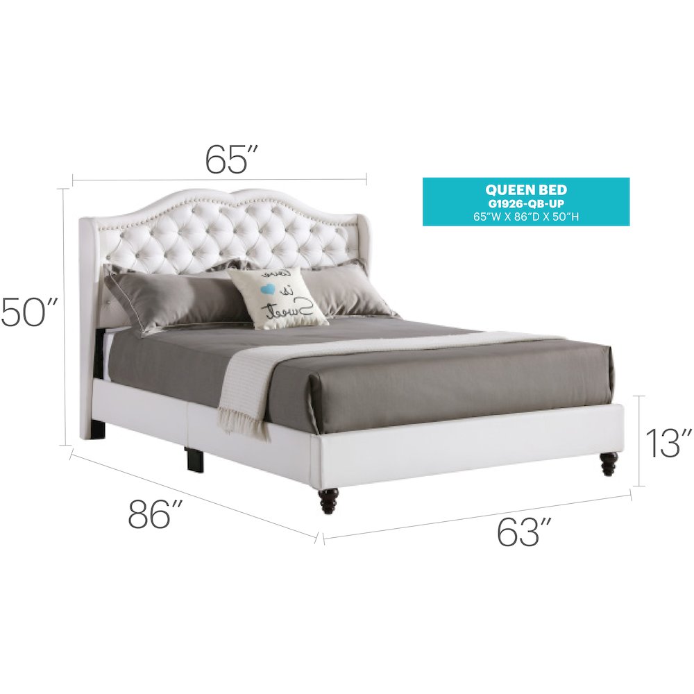 Glory Furniture Joy Full Bed in White Color. Picture 1