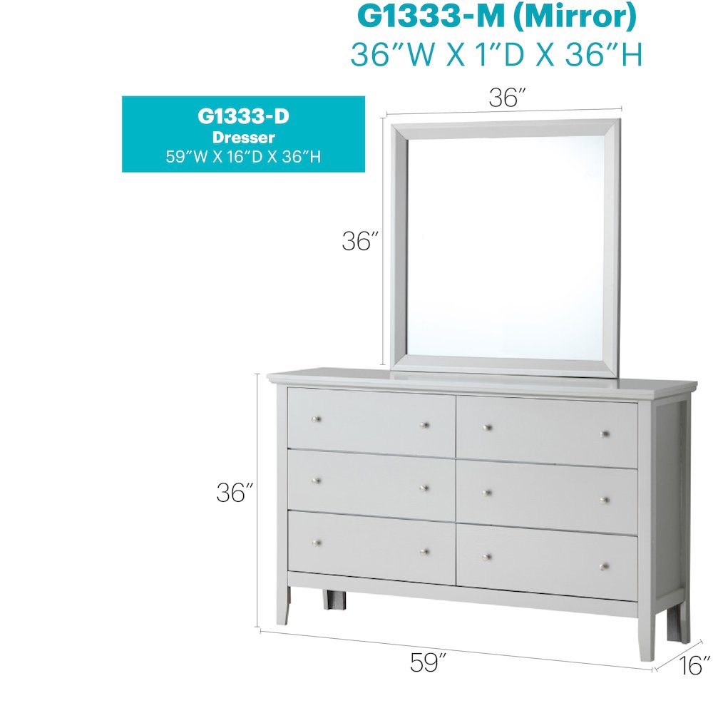 Glory Furniture Primo Dresser in Champagne Color. Picture 6