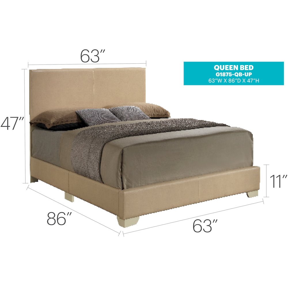 Glory Furniture Aaron Queen Bed in Beige Color. Picture 8