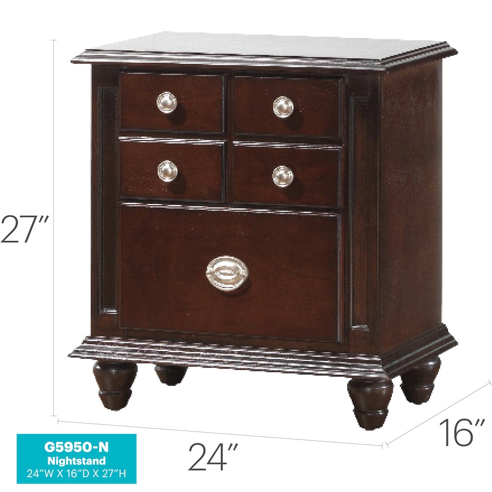 Glory Furniture Summit Night Stand in Cappuccino Color. Picture 8