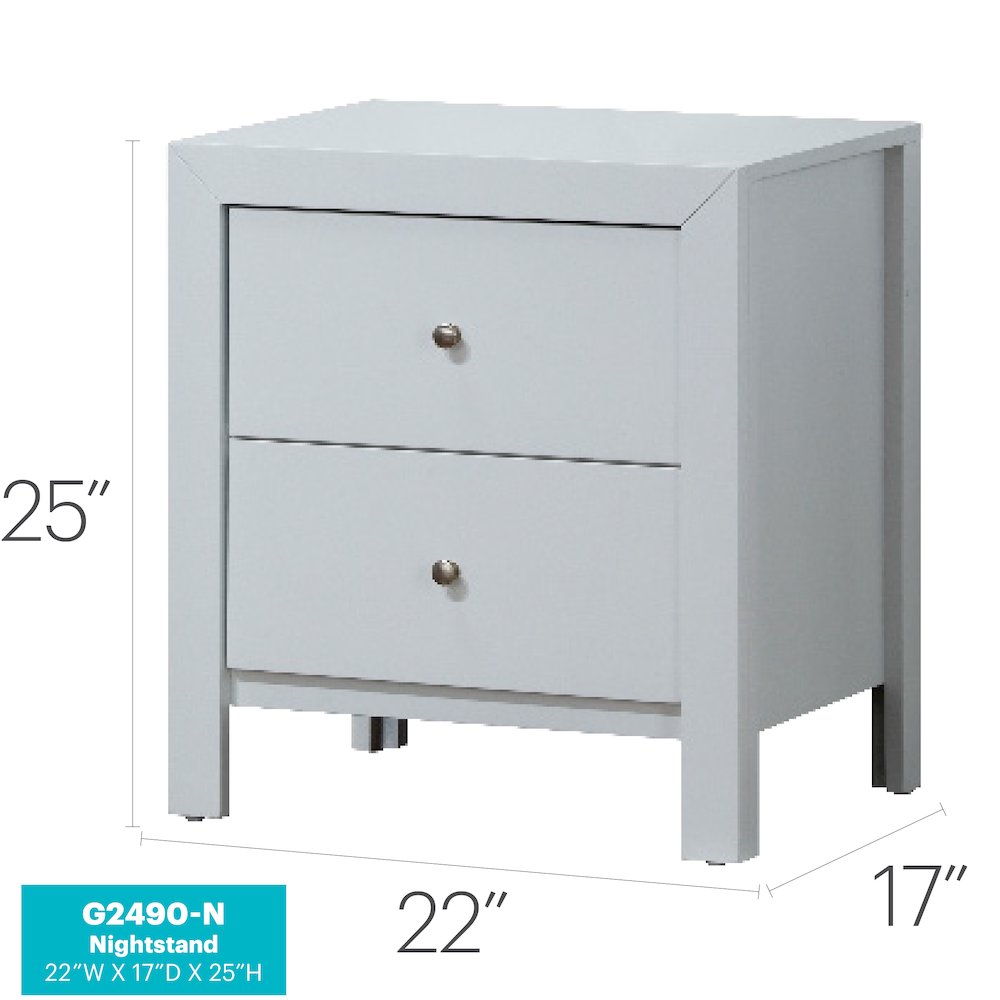 Glory Furniture Burlington Night Stand in White Color. Picture 8