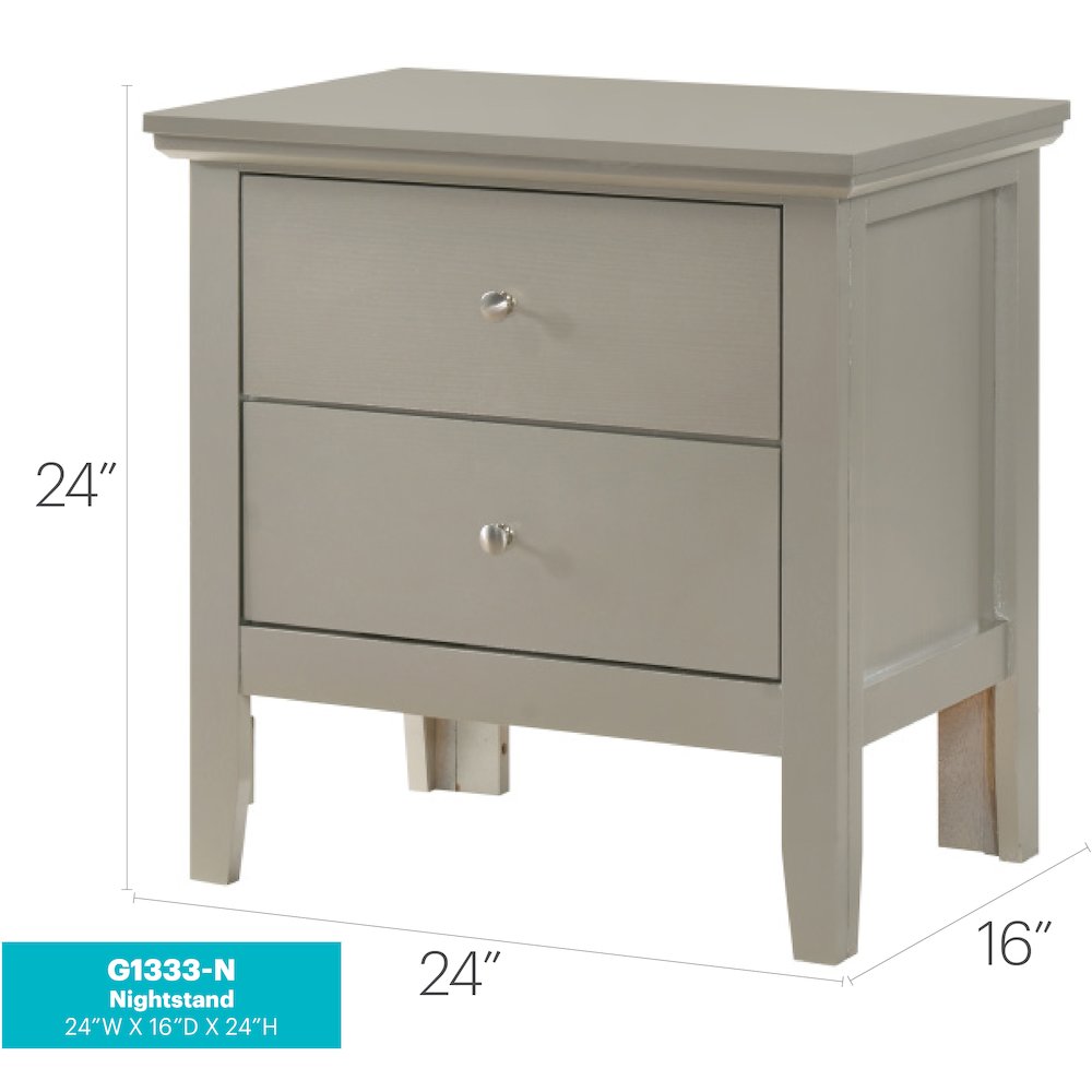 Glory Furniture Primo Nightstand in Champagne Color. Picture 6