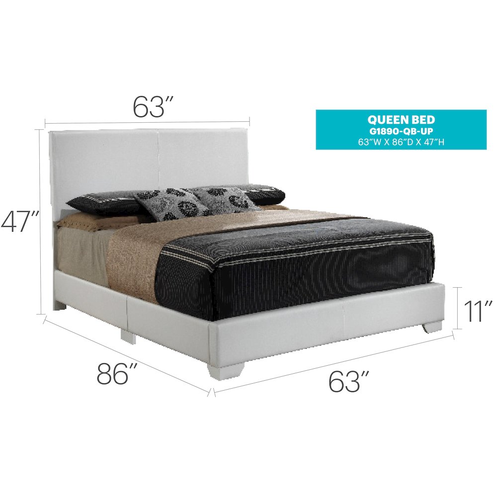 Glory Furniture Aaron Full Bed in White Color. Picture 10