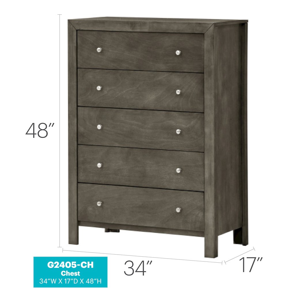 Glory Furniture Burlington Chest in Gray Color. Picture 8