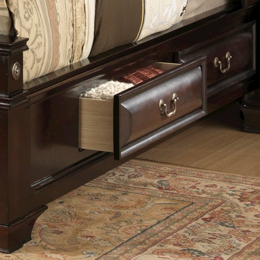 Glory Furniture LaVita King Storage Bed in Cappuccino Color. Picture 11