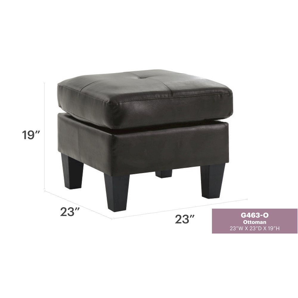 Glory Furniture Newbury Ottoman in Black Color. Picture 7