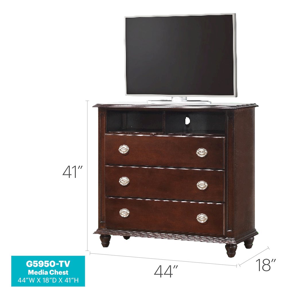 Glory Furniture Summit Media Chest in Cappuccino Color. Picture 7