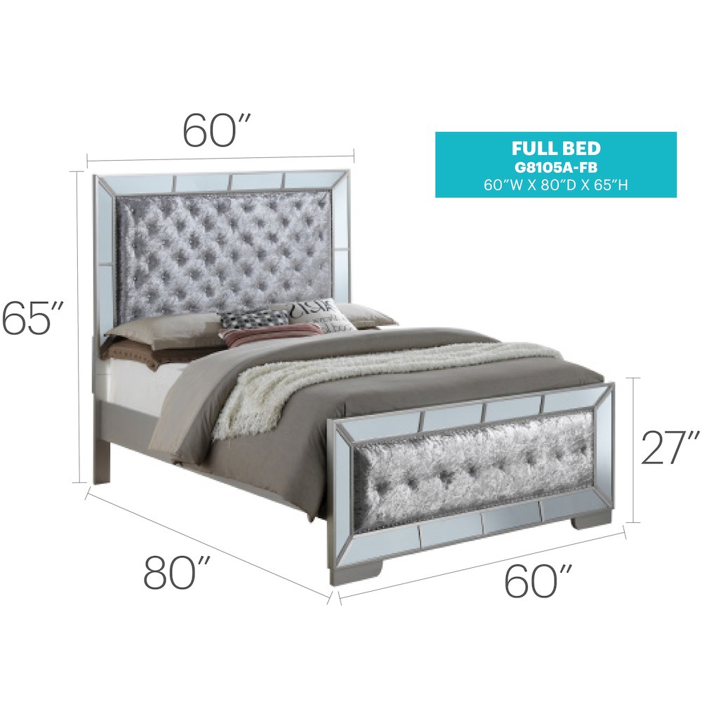 Glory Furniture Hollywood Hills Full Bed in Champagne Color. Picture 4