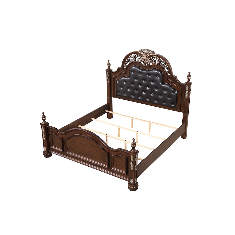 Glory Furniture Lyon Queen Bed in Classic Cherry Color. Picture 9