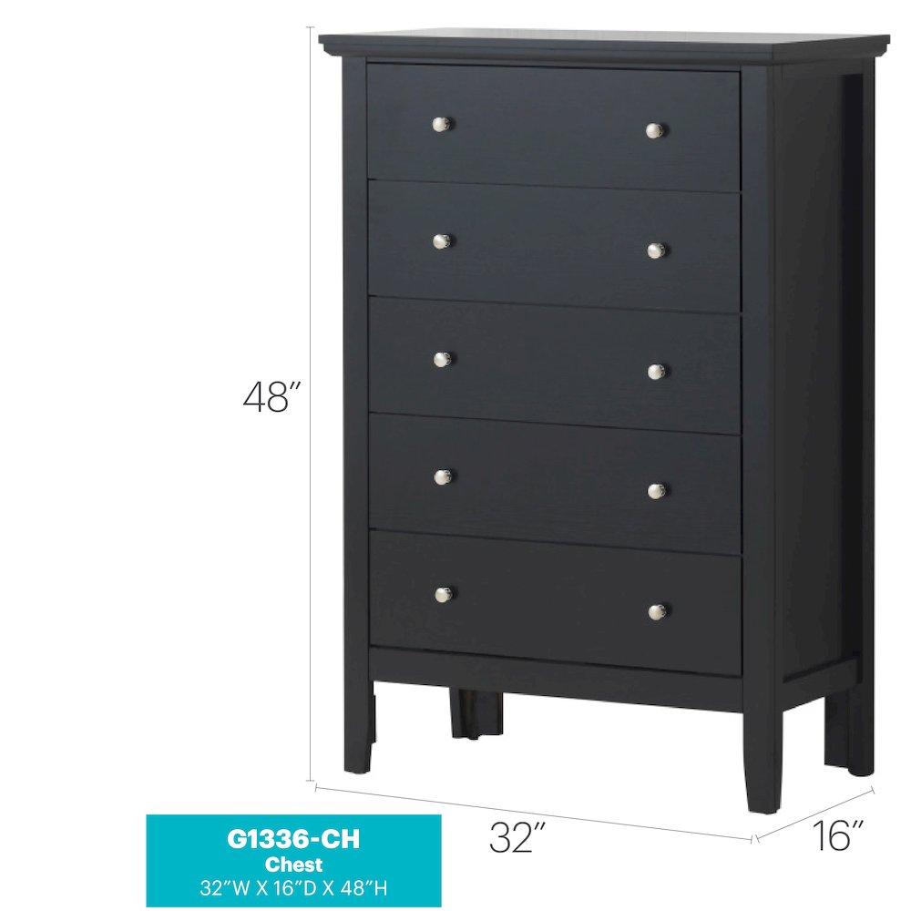 Glory Furniture Primo Chest in Black Color. Picture 6