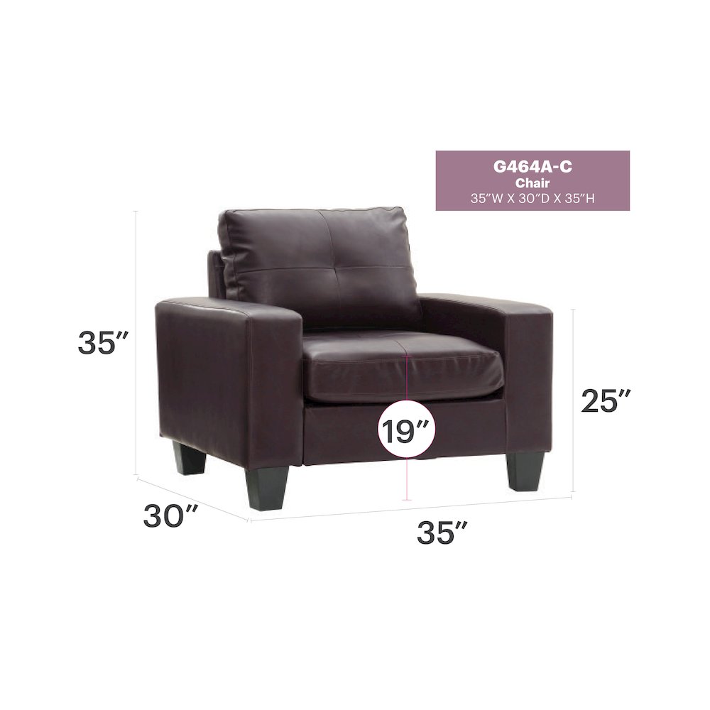 Glory Furniture Newbury Accent Chair in Dark Brown Color. Picture 7