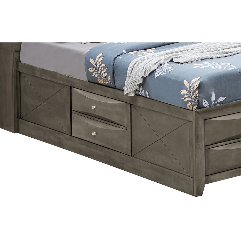 Glory Furniture Marilla King Storage Bed in Gray Color. Picture 5