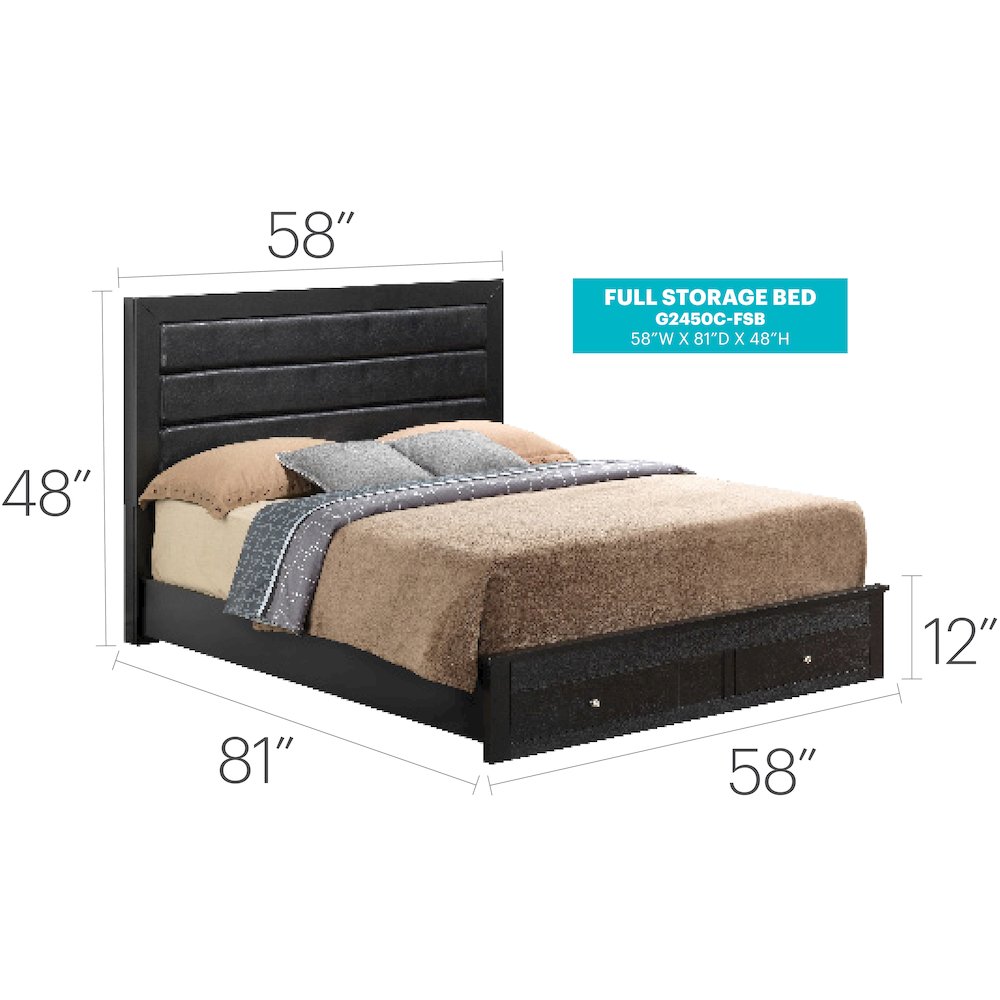 Glory Furniture Burlington Full Storage Bed in Black Color. Picture 13