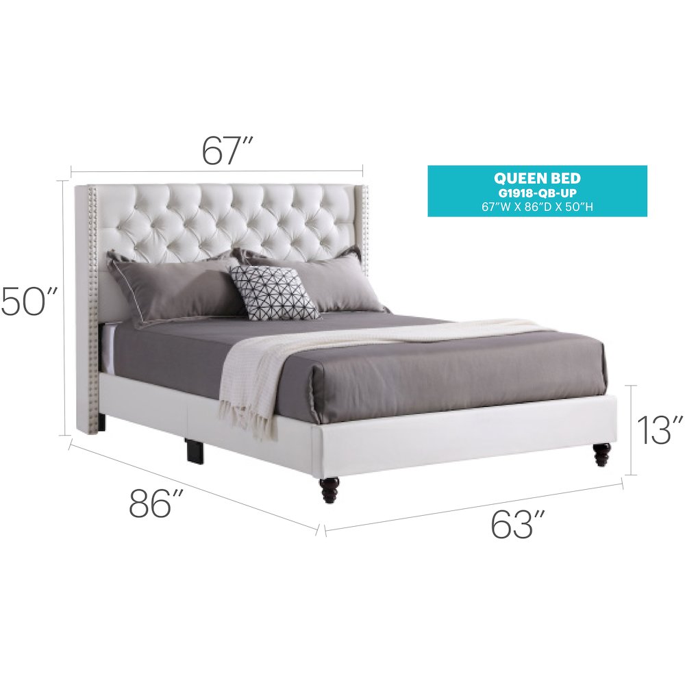 Glory Furniture Julie Full Bed in White Color. Picture 1