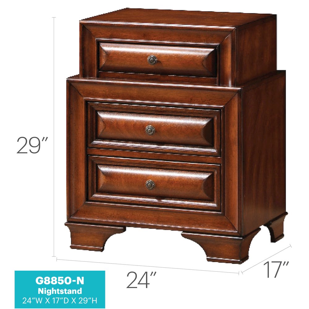 Glory Furniture LaVita Nightstand in Oak Color. Picture 8