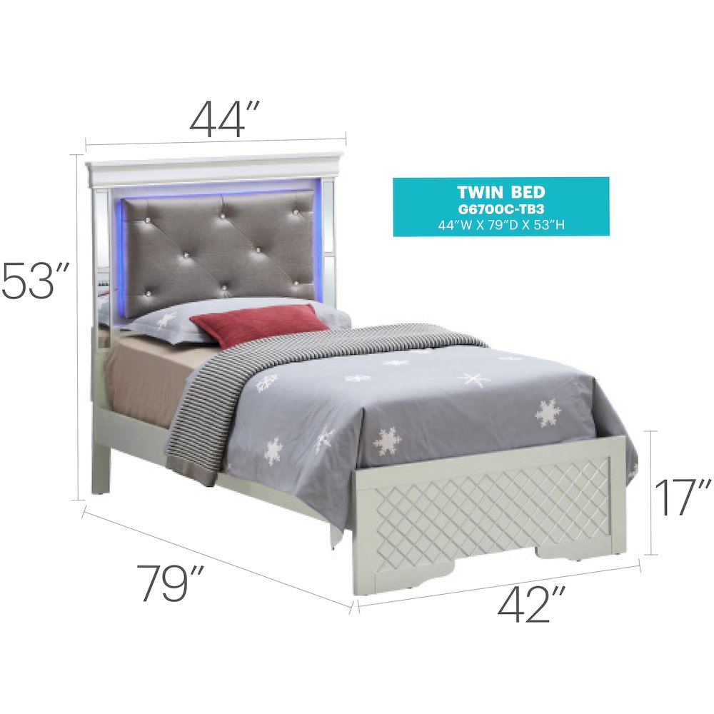 Glory Furniture Verona Twin Bed in Champagne Color. Picture 7