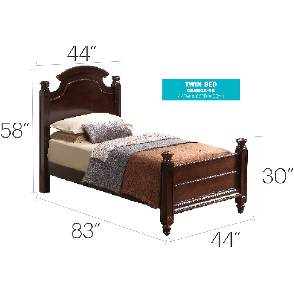 Glory Furniture Summit Twin Bed in Cappuccino Color. Picture 7