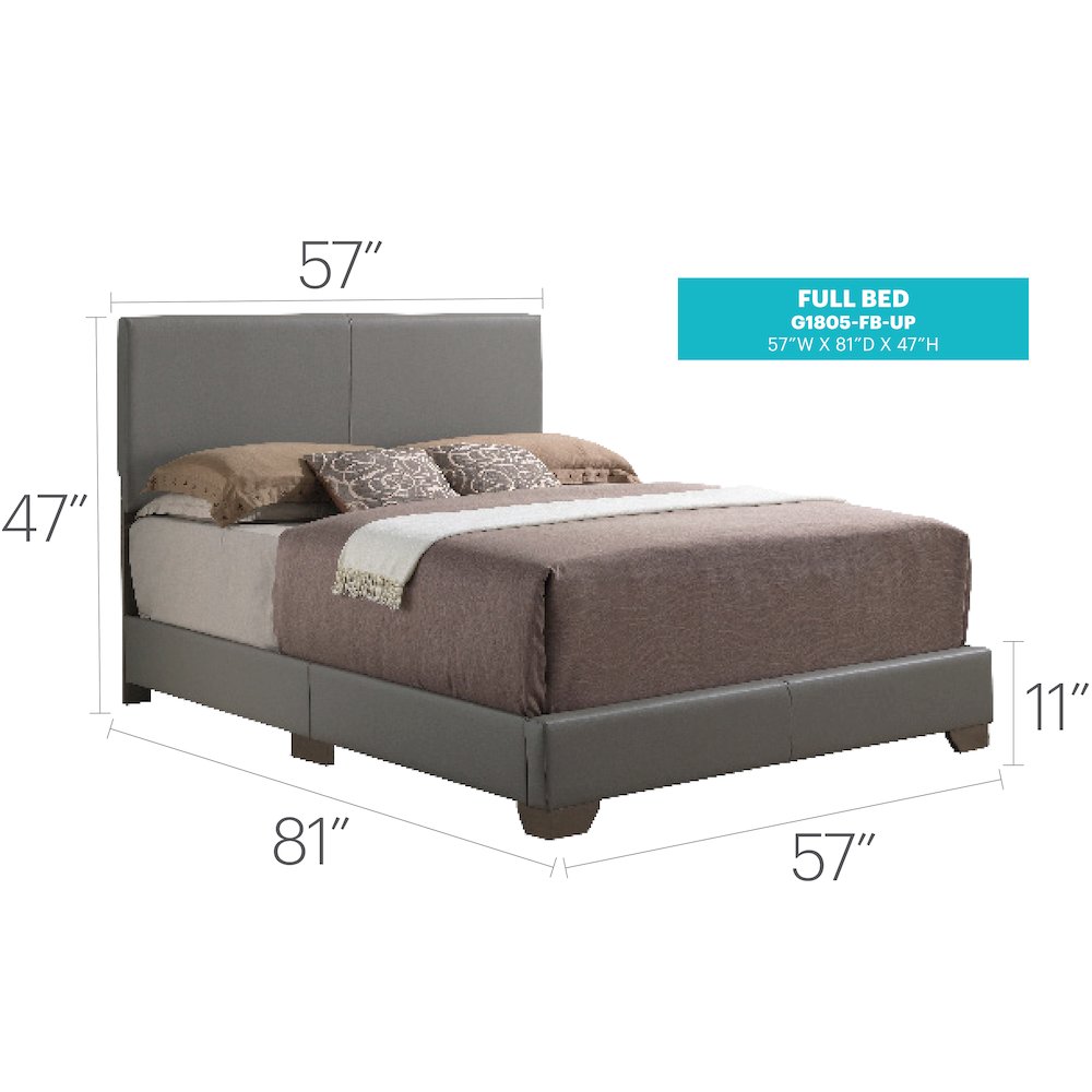 Glory Furniture Aaron Full Bed in Light Grey Color. Picture 17