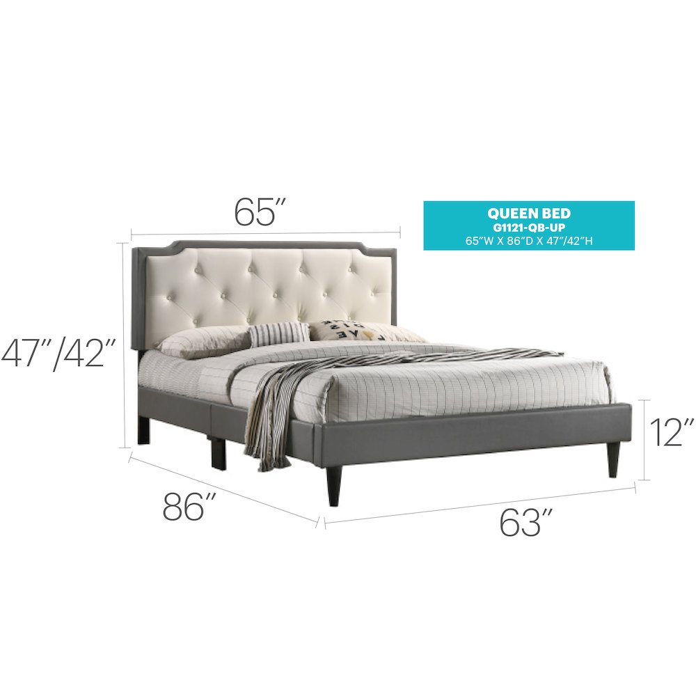 Glory Furniture Deb   Queen Bed - All In One Box, Gray. Picture 8