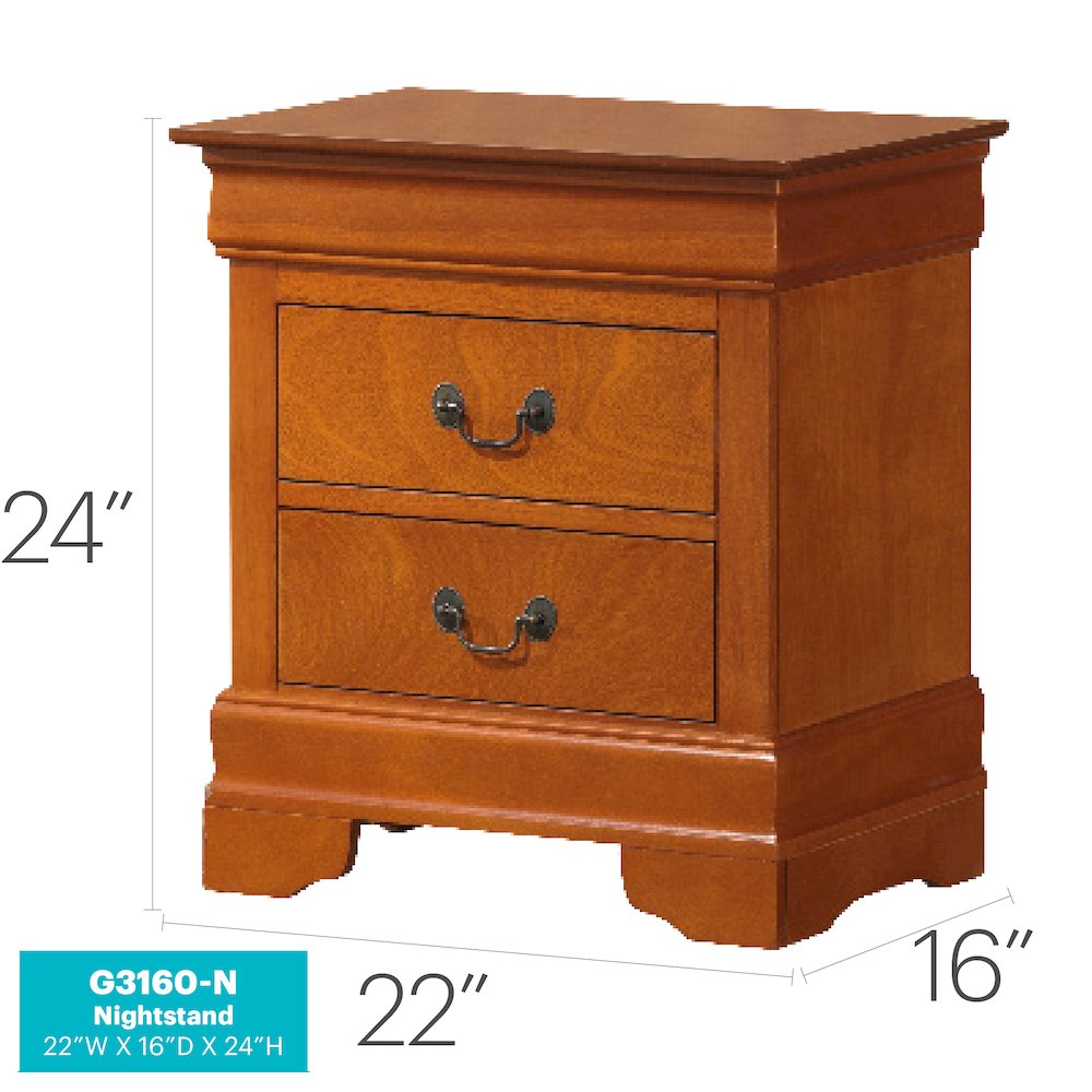 Glory Furniture Louis Phillipe   Nightstand, Oak. Picture 8