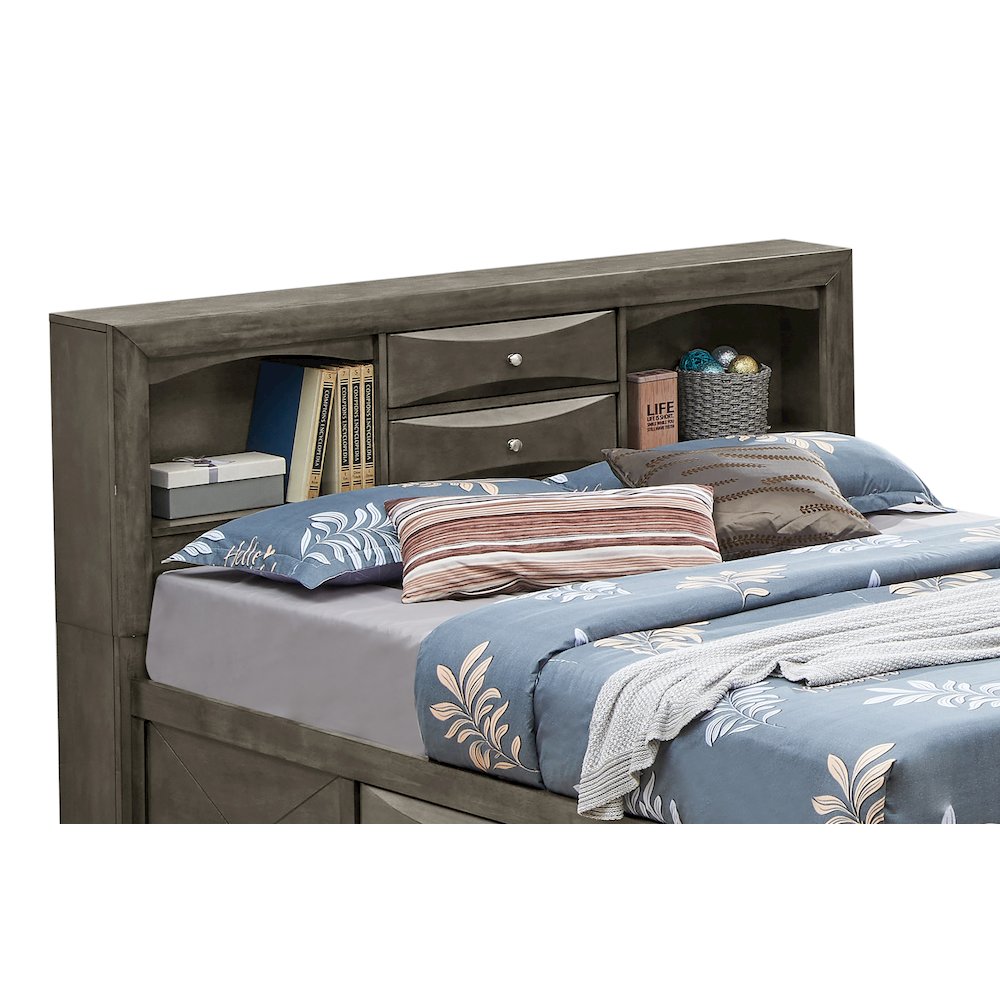 Glory Furniture Marilla King Storage Bed in Gray Color. Picture 14