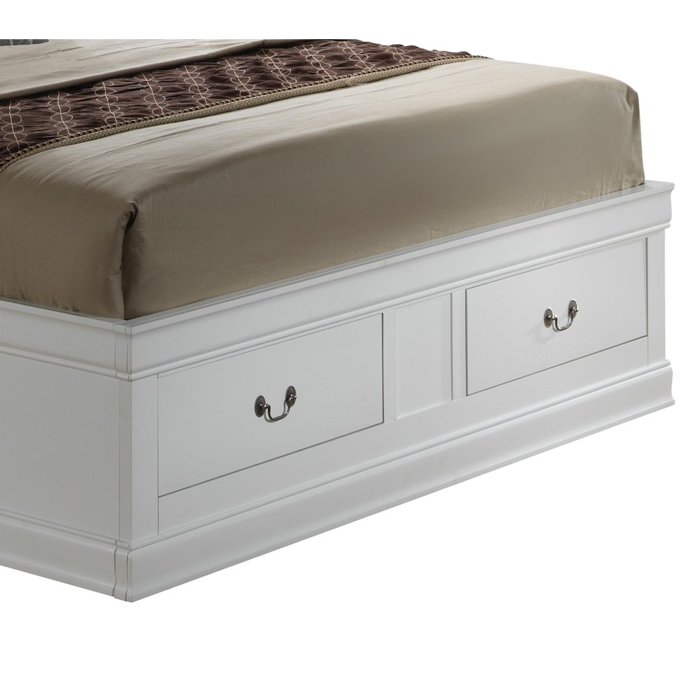 Glory Furniture Louis Phillipe Full Storage Bed in White Color. Picture 13