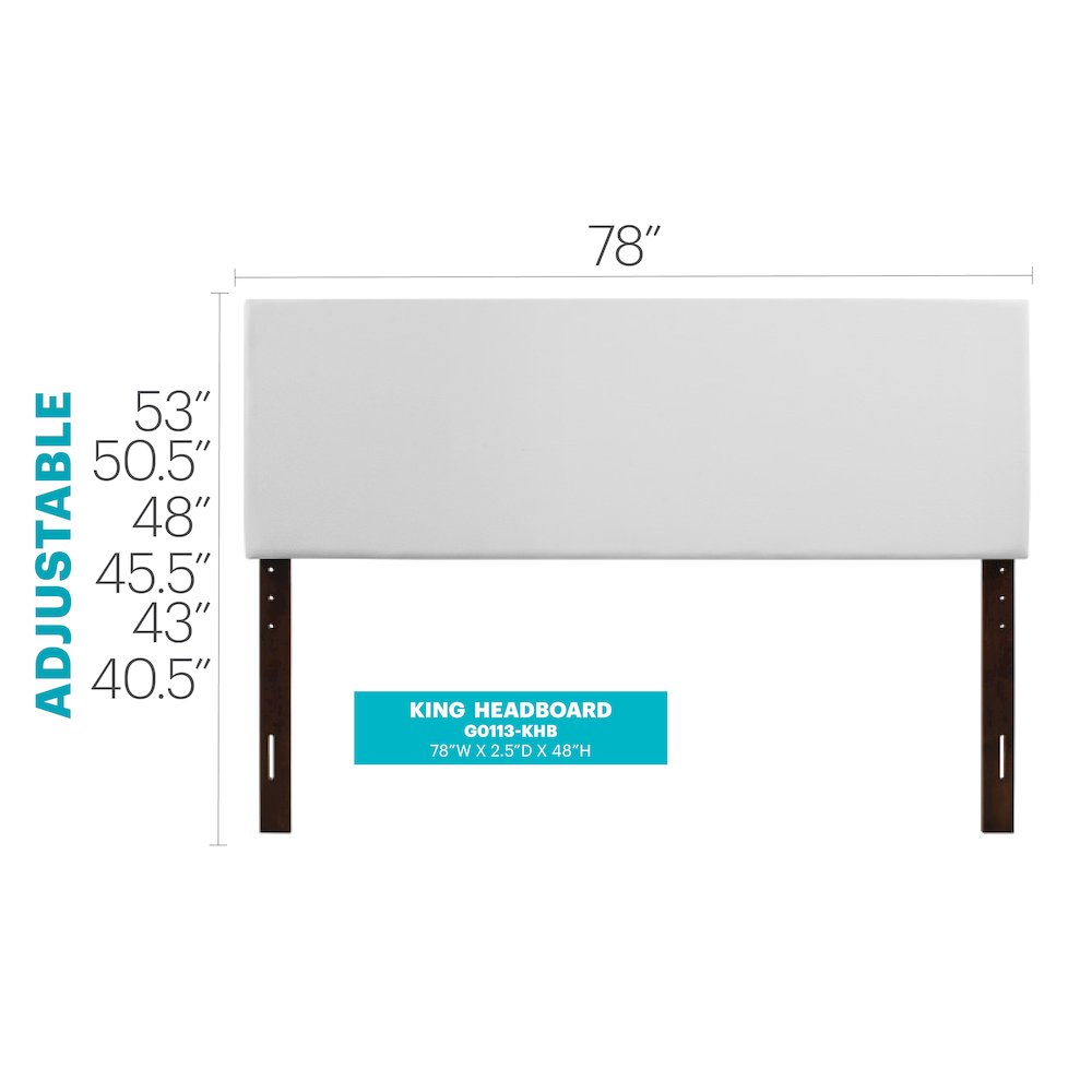 Glory Furniture Nova King Headboard in White Color. Picture 3