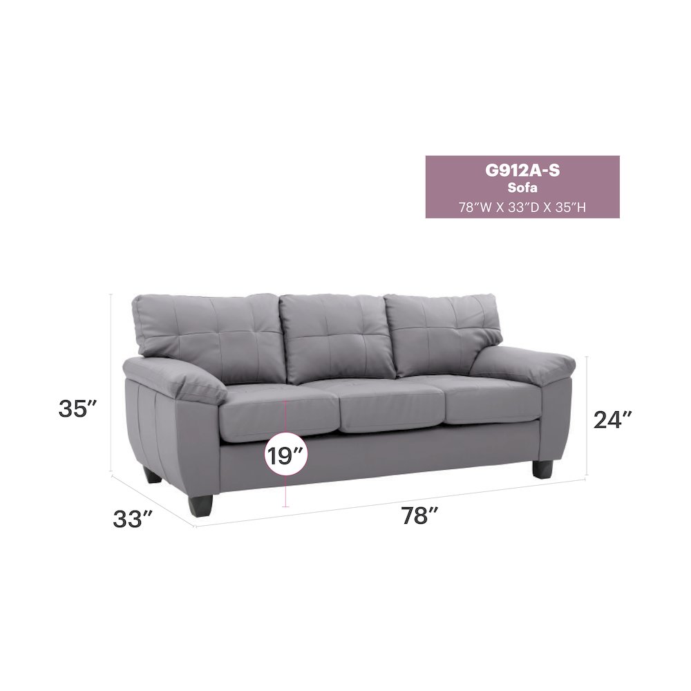 Glory Furniture Gallant Sofa in Gray Color. Picture 7