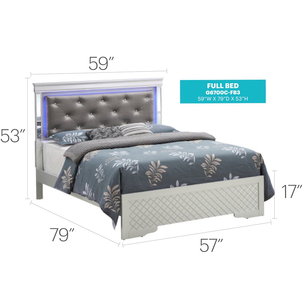 Glory Furniture Verona Full Bed in Champagne Color. Picture 4