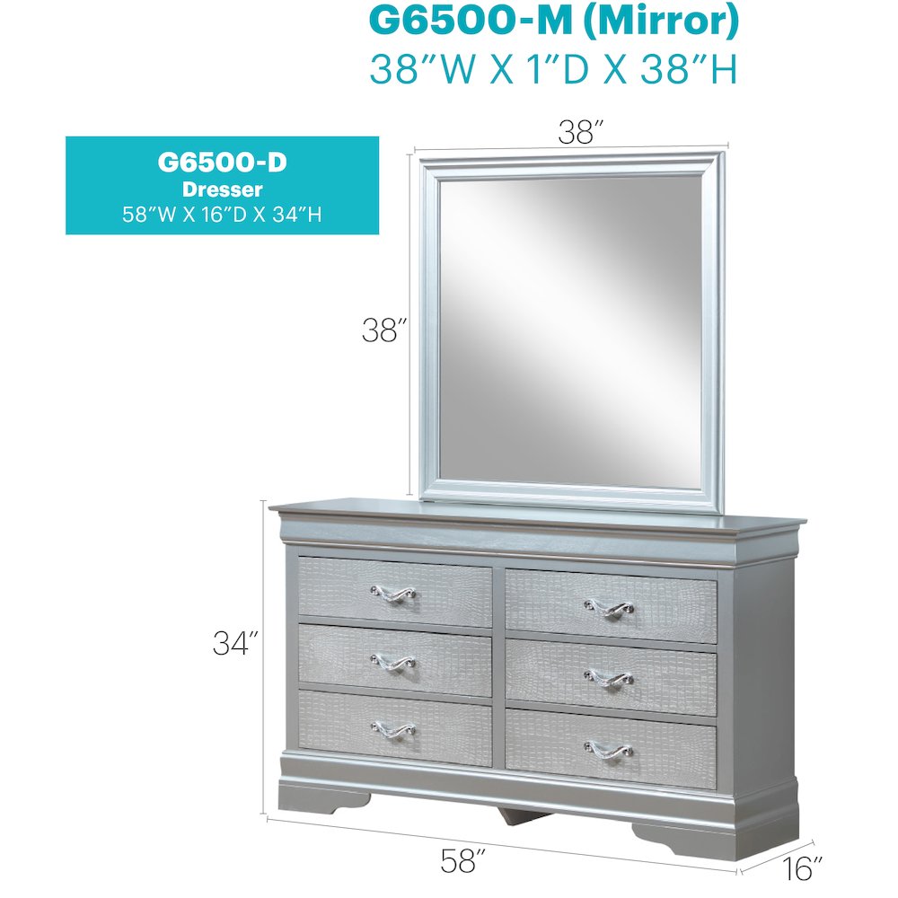 Glory Furniture Lorana Dresser in Champagne Color. Picture 8