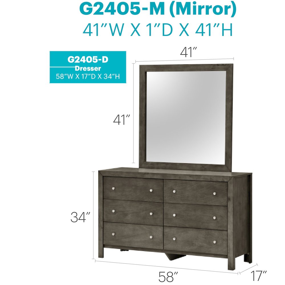 Glory Furniture Burlington Dresser in Gray Color. Picture 8
