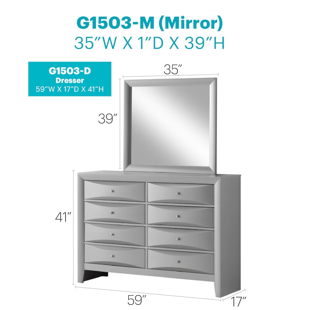 Glory Furniture Marilla Dresser in Champagne Color. Picture 8