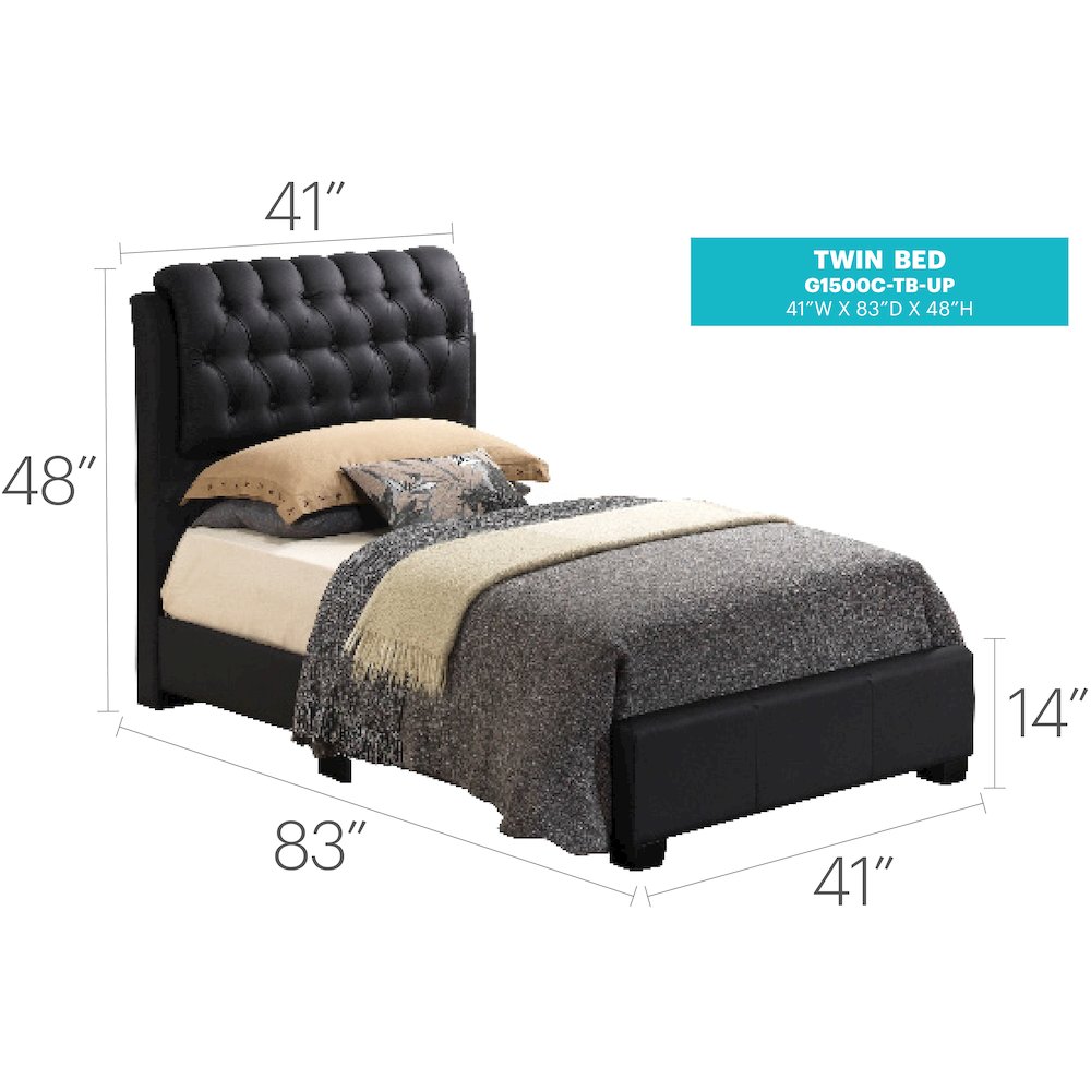 Glory Furniture Marilla Twin Bed in Black Color. Picture 8