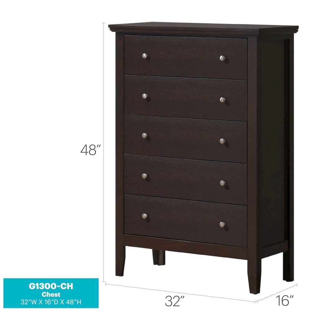 Glory Furniture Primo Chest in Espresso Color. Picture 8