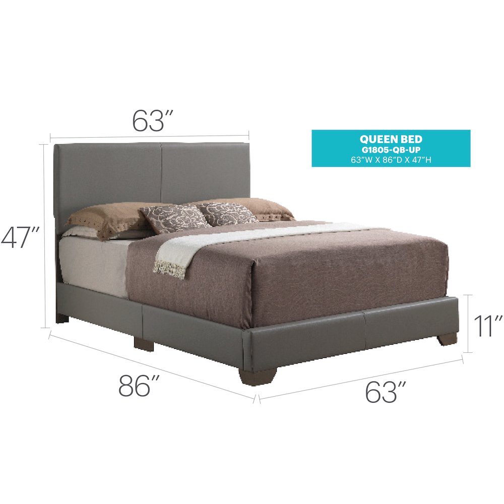 Glory Furniture Aaron Full Bed in Light Grey Color. Picture 6