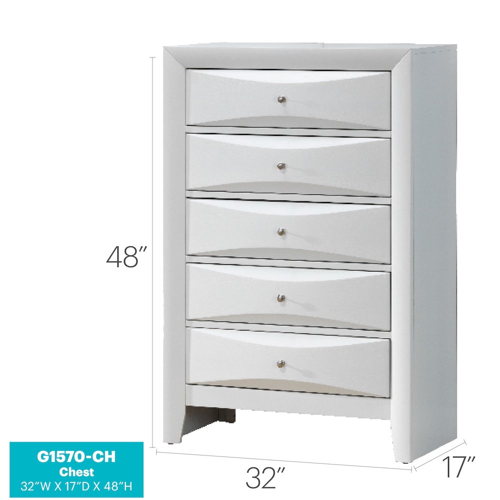 Glory Furniture Marilla Chest in White Color. Picture 8