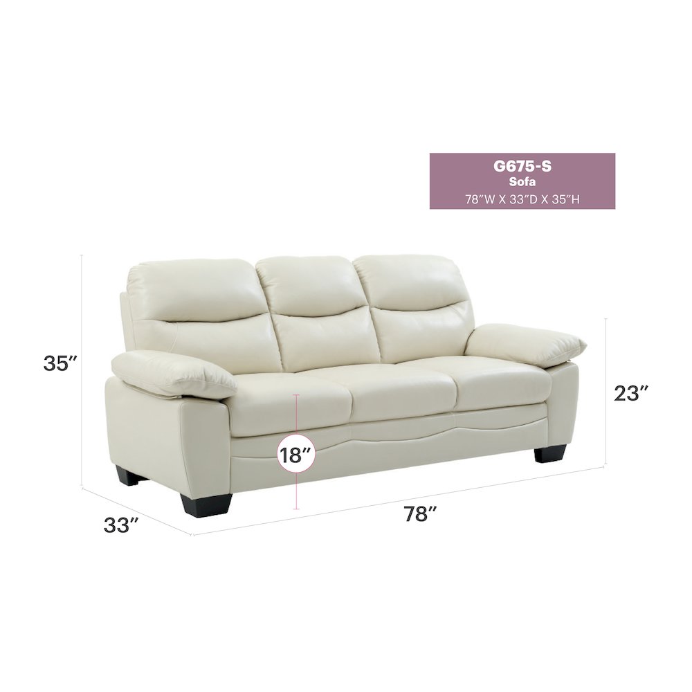 Glory Furniture Marta Sofa in Pearl Color. Picture 7