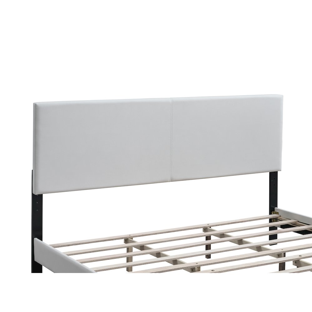 Baron King Size Platform Bed, White. Picture 4