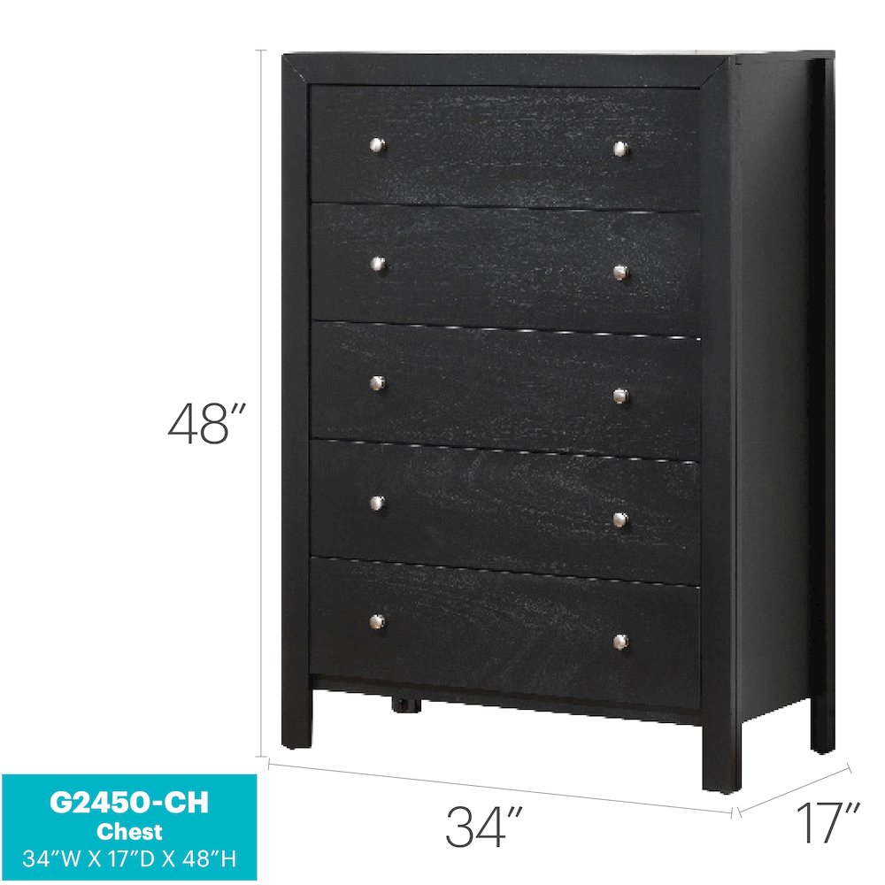 Glory Furniture Burlington Chest in Black Color. Picture 8