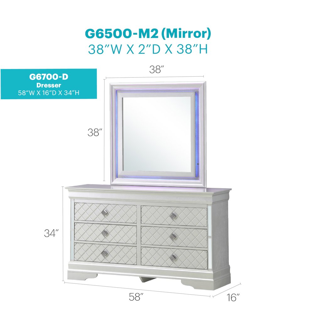 Glory Furniture Verona Dresser in Champagne Color. Picture 9
