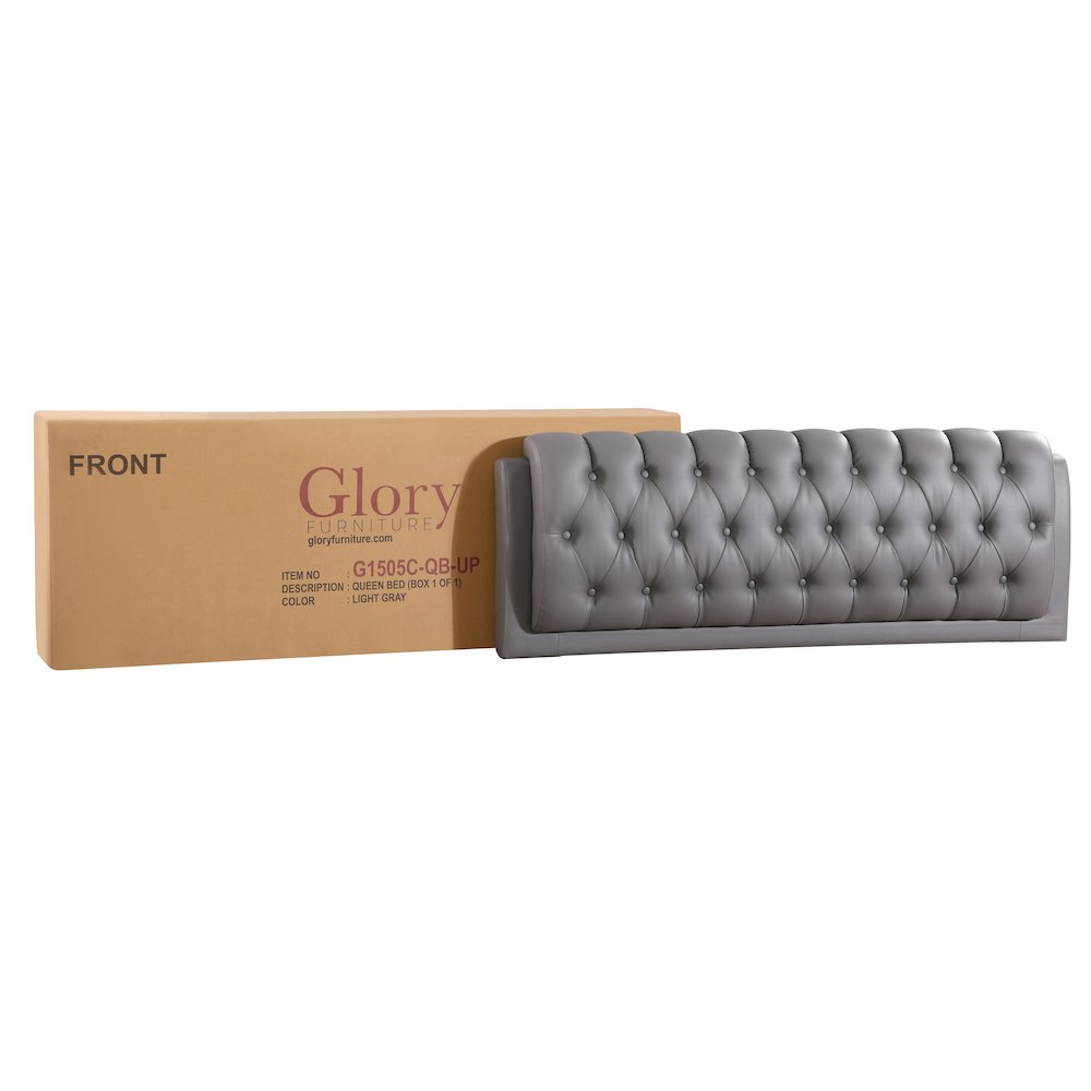 Glory Furniture Marilla Full Bed in Light Grey Color. Picture 14