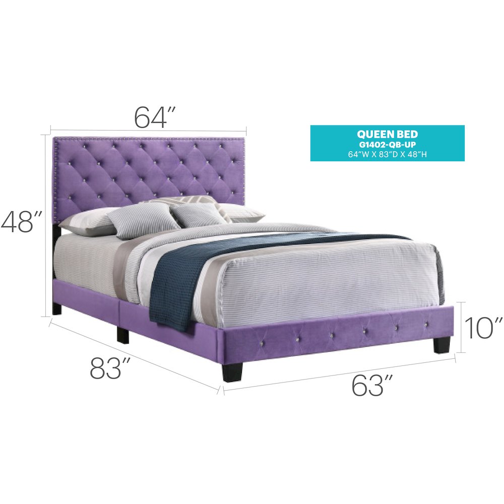 Glory Furniture Suffolk Full Bed in Purple Color. Picture 2